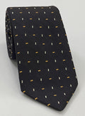 Off White & Light Copper On Bitter Chocolate Cashmere/Silk Jacquard Tie SCPT-3