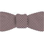 {[en]:Burgundy & White Shepherd's Check Silk Bow Tie