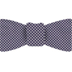 {[en]:Midnight Blue & White Shepherd's Check Silk Bow Tie