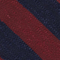 {[en]:Dark Navy & Dark Red Shantung Wide Stripe Silk Pocket Square