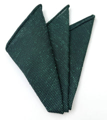 Forest Green Shantung Grenadine Fina Silk Pocket Square #SHFP-9