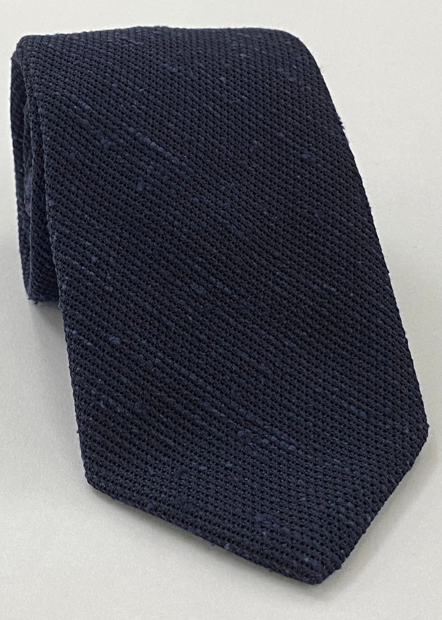 Midnight Blue Shantung Grenadine Fina Silk Tie SHFT-1