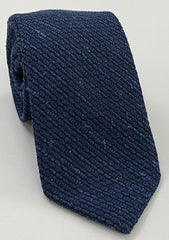 Dark Navy Blue Shantung Grenadine Grossa Silk Tie SHGT-2