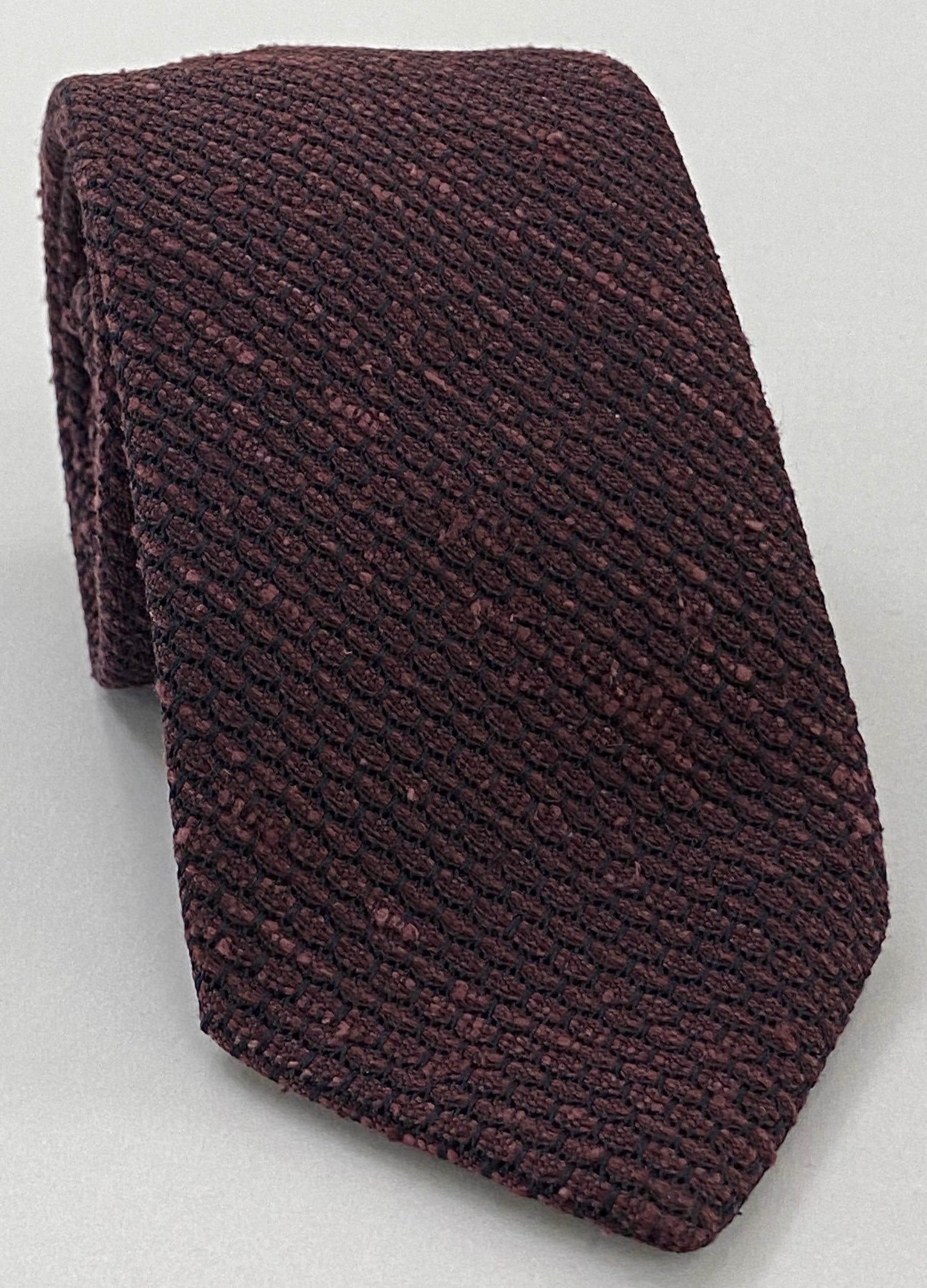 バーガンディ シャンタン グレナディン グロッサ シルク ネクタイ SHGT-6