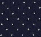 {[en]:White on Dark Navy Blue Shantung Pin Dot Silk Bow Tie