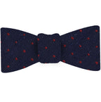 {[en]:Dark Red on Midnight Blue Shantung Pin Dot Silk Bow Tie