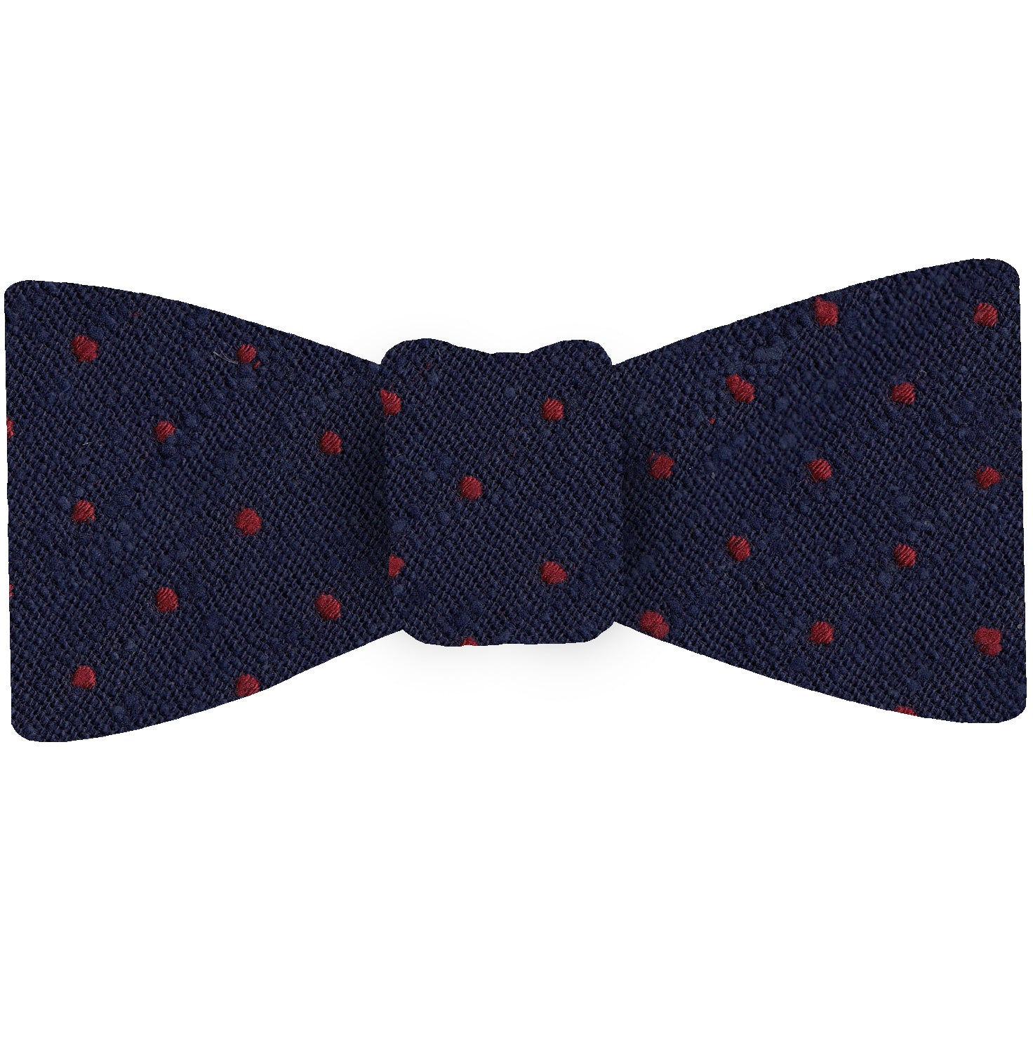 {[en]:Dark Red on Midnight Blue Shantung Pin Dot Silk Bow Tie