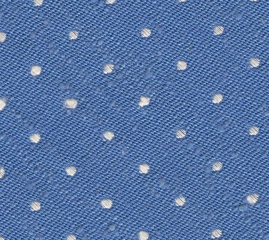 {[en]:White on Sky Blue Shantung Pin Dot Silk Bow Tie