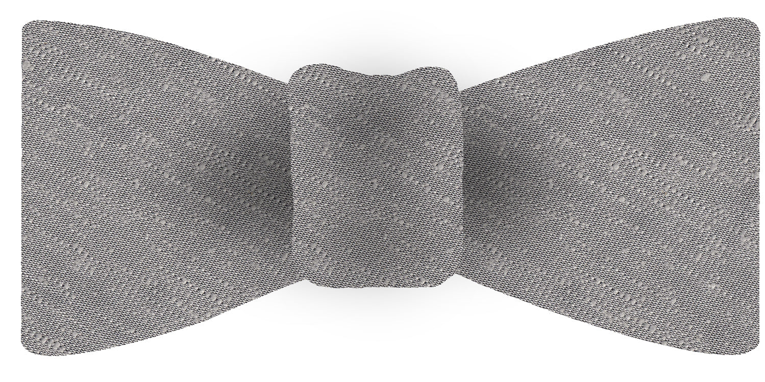 {[en]:Silver Gray Shantung Solid Silk Bow Tie