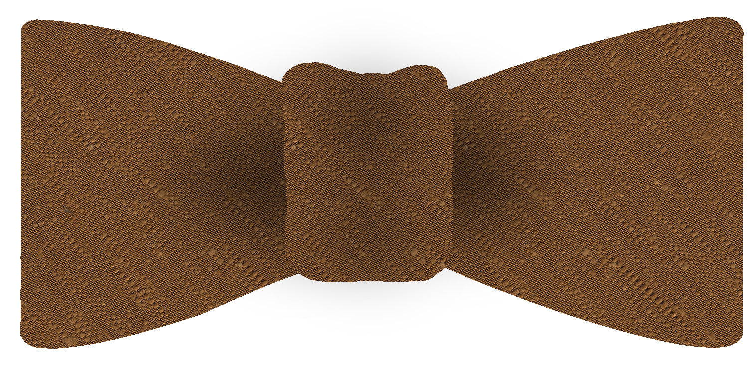 {[en]:Burnt Orange Shantung Solid Silk Bow Tie