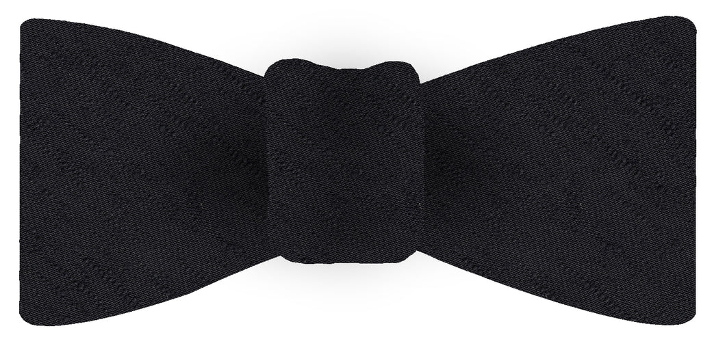 {[en]:Black Shantung Solid Silk Bow Tie