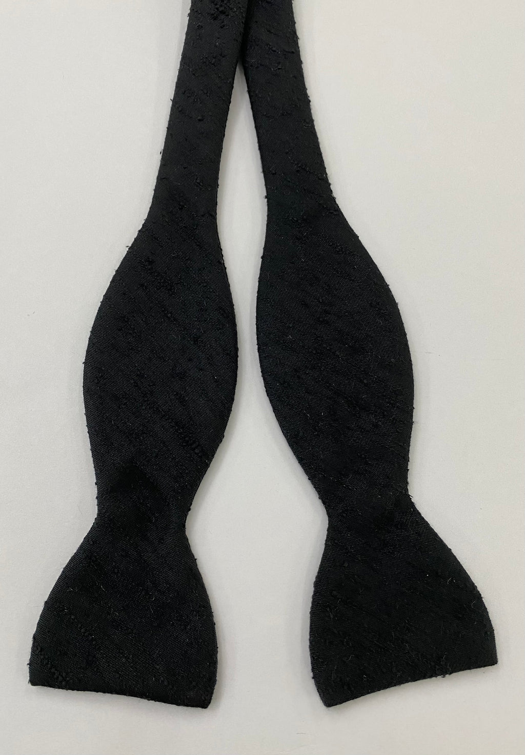 Black Shantung Solid Silk Bow Tie SHSOBT-8