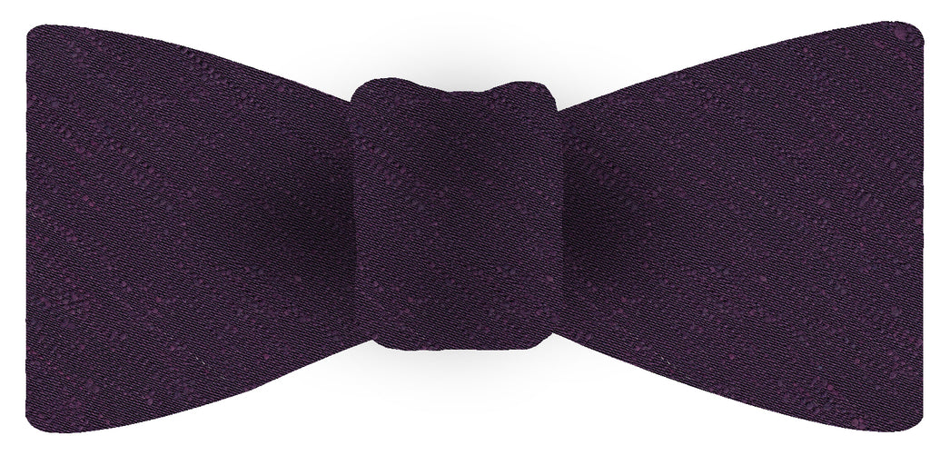 {[en]:Purple Shantung Solid Silk Bow Tie