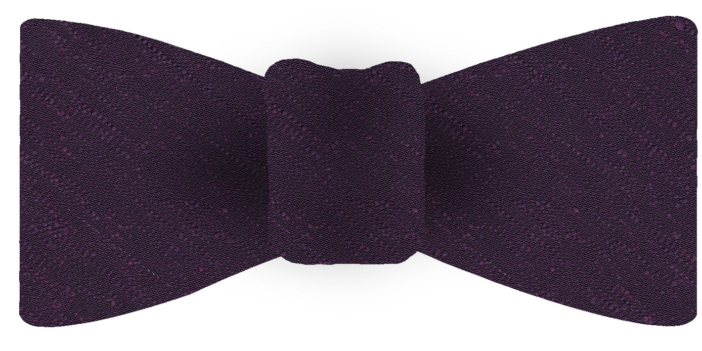 {[en]:Purple Shantung Solid Silk Bow Tie