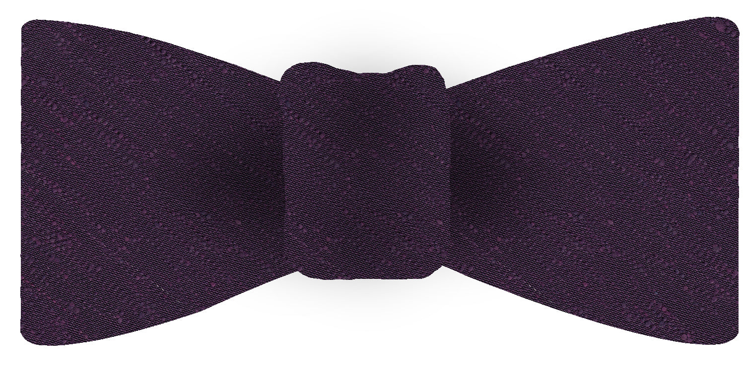 {[en]:Purple Shantung Solid Silk Bow Tie
