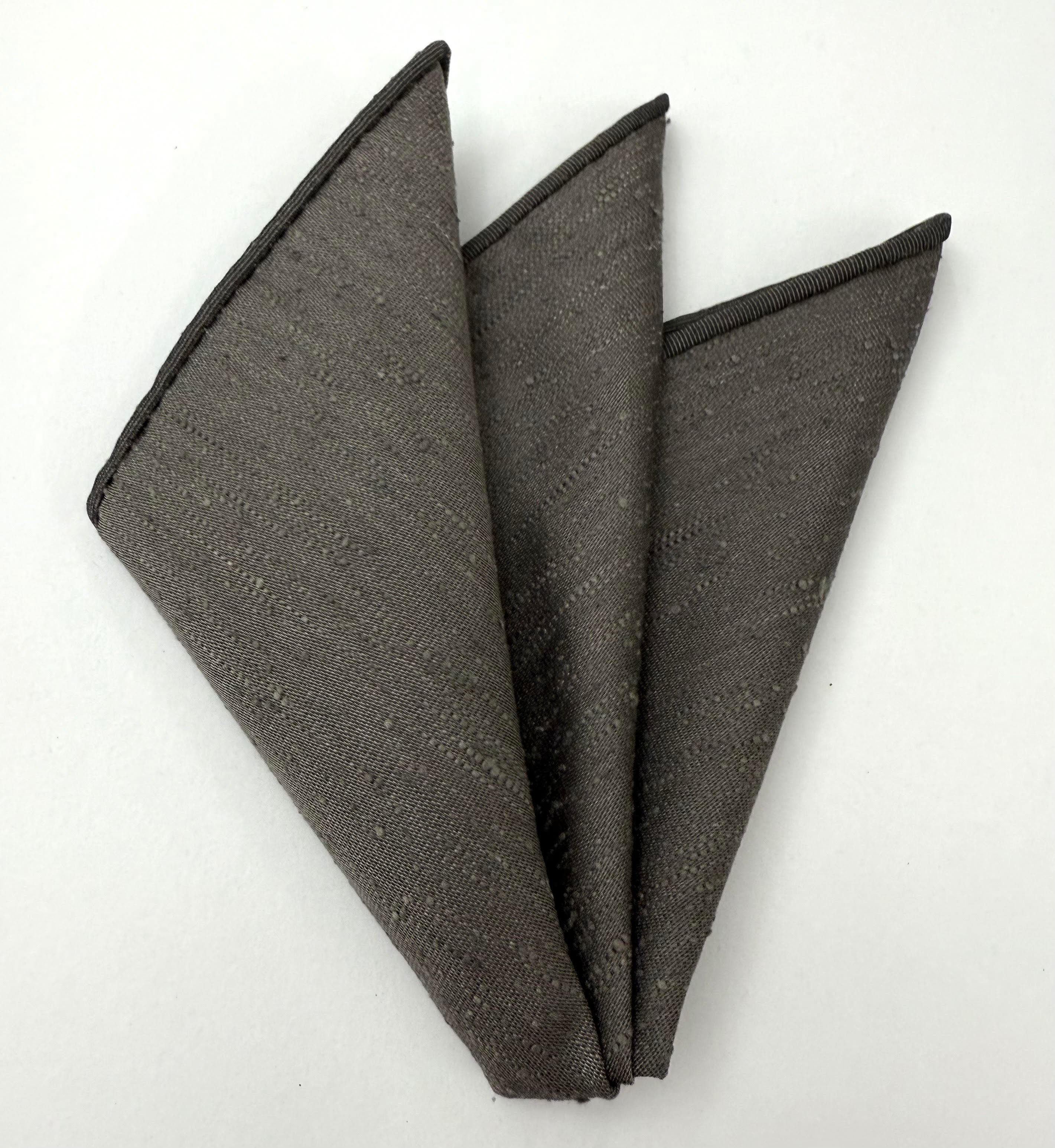 Charcoal Gray Shantung Solid Silk Pocket Square #SHSOP-3