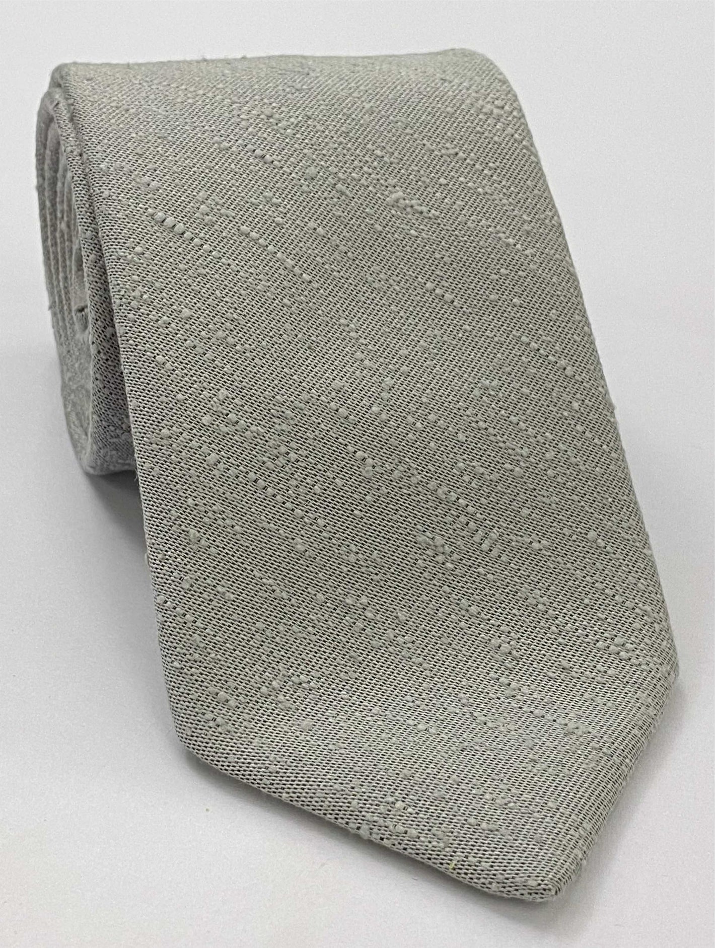 Silver Gray Shantung Solid Silk Tie SHSOT-1