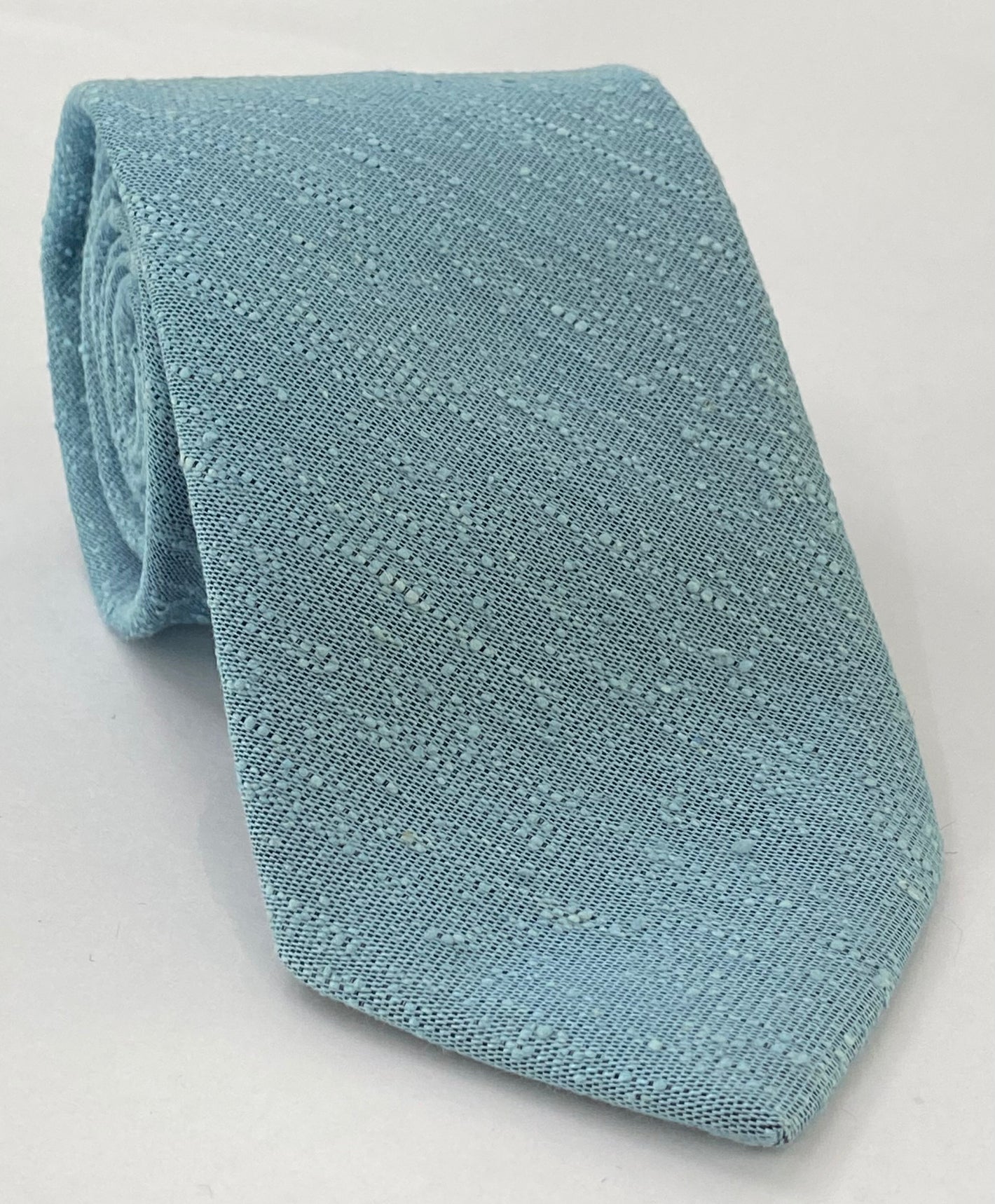 Sky Blue Chocolate Shantung Solid Silk Tie SHSOT-13
