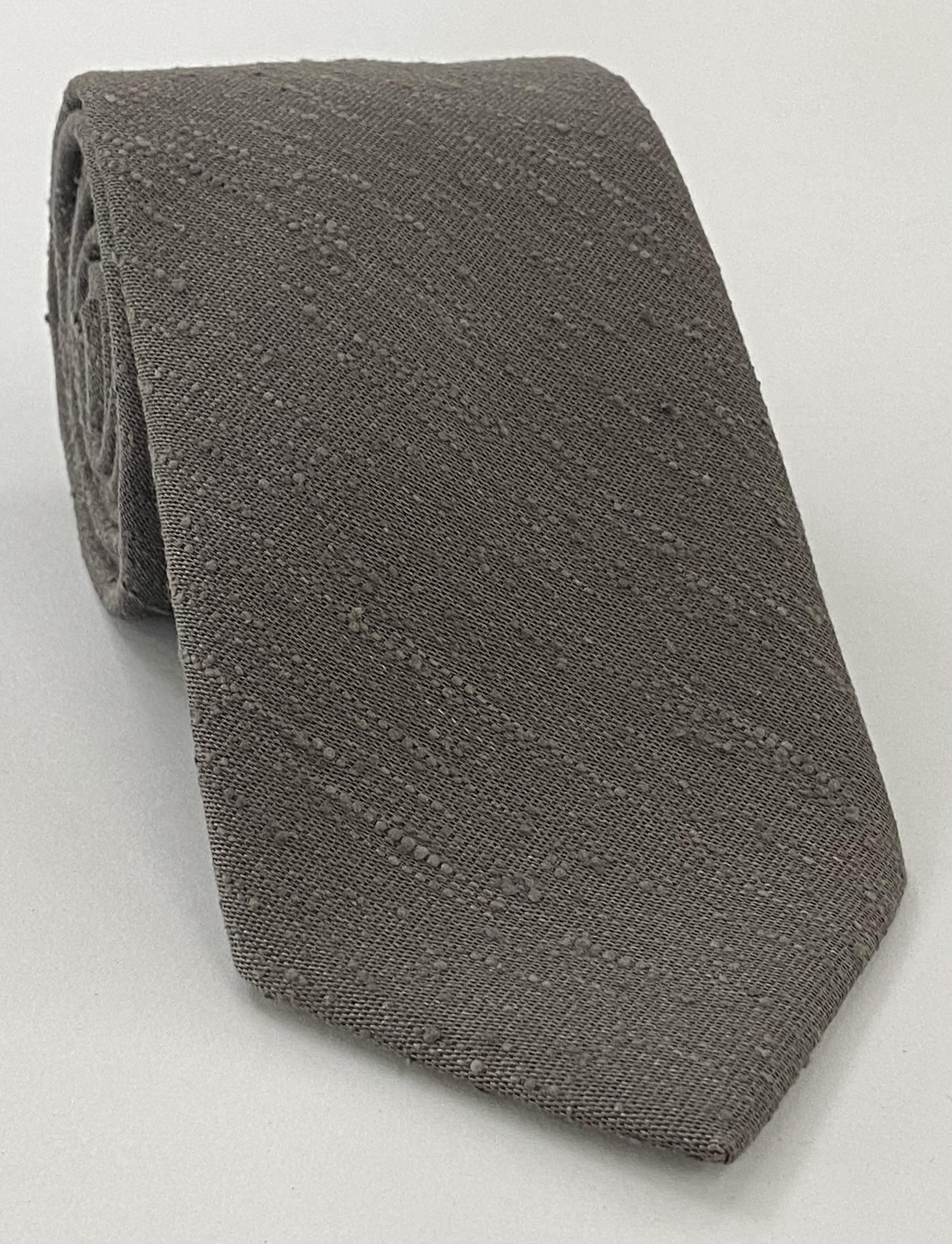 차콜 그레이 샨퉁 솔리드 실크 타이 SHSOT-3