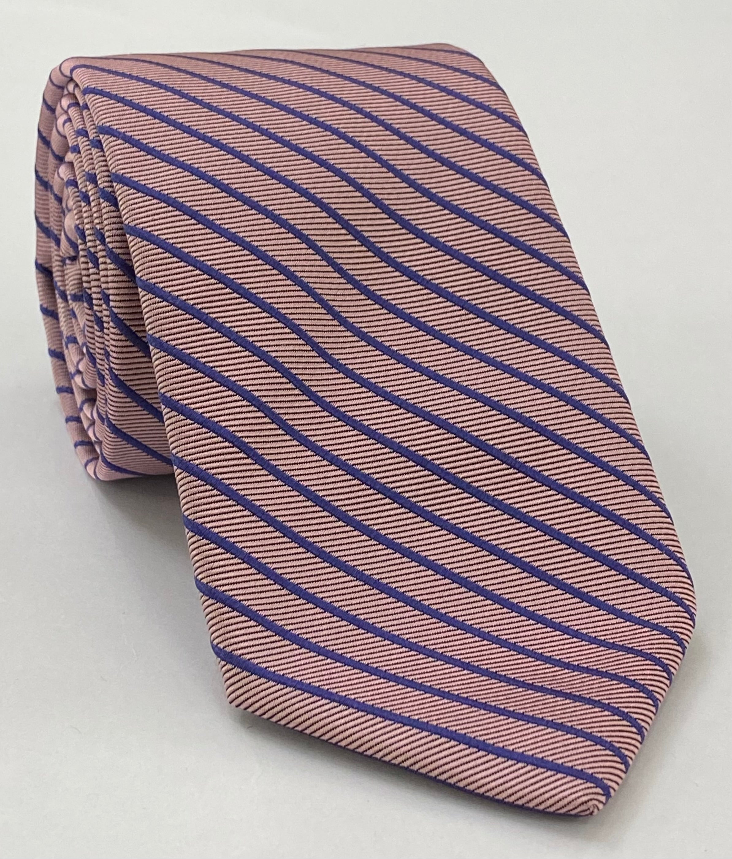 Lavender & Light Lavender Striped Silk Tie SST-25