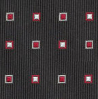 {[en]:Red & White on Black English Geometric Silk Tie