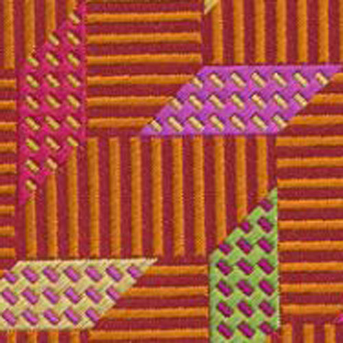 {[en]:Green / Yellow / Pink & Violet on RustEnglish Geometric Silk Tie