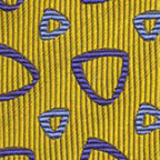 {[en]:Medium Blue & Light Blue on Yellow English Geometric Silk Tie
