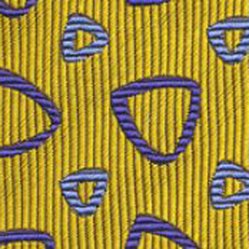 {[en]:Medium Blue & Light Blue on Yellow English Geometric Silk Tie