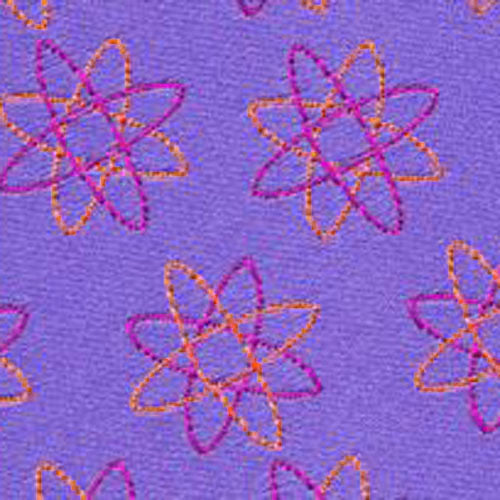 {[en]:Fuchsia & Yellow Gold on Light Violet English Geometric Silk Tie