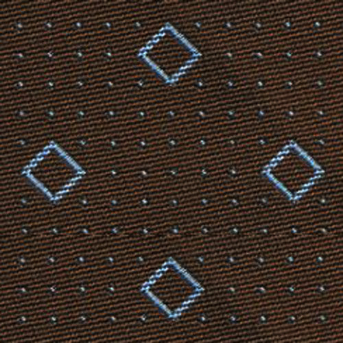 {[en]:Powder Blue on Brown English Geometric Silk Tie