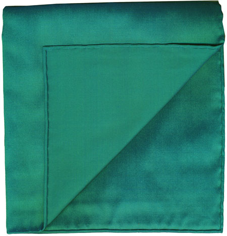 {[en]:Turquoise Shot Thai Silk Pocket Square