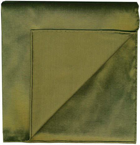 {[en]:Olive Shot Thai Silk Pocket Square