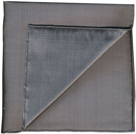 {[en]:Charcoal Gray Shot Thai Silk Pocket Square