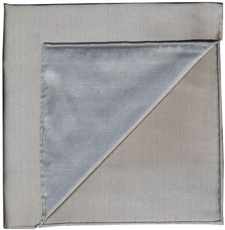 {[en]:Silver Gray Shot Thai Silk Pocket Square