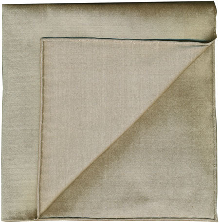 {[en]:Light Brown Shot Thai Silk Pocket Square