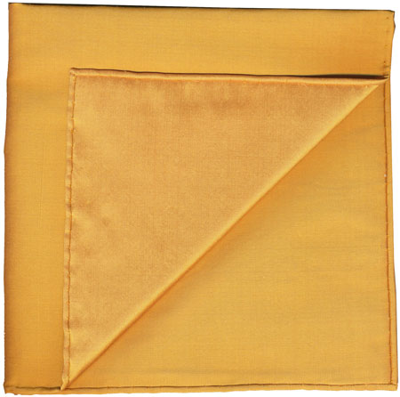 {[en]:Soft Gold Shot Thai Silk Pocket Square