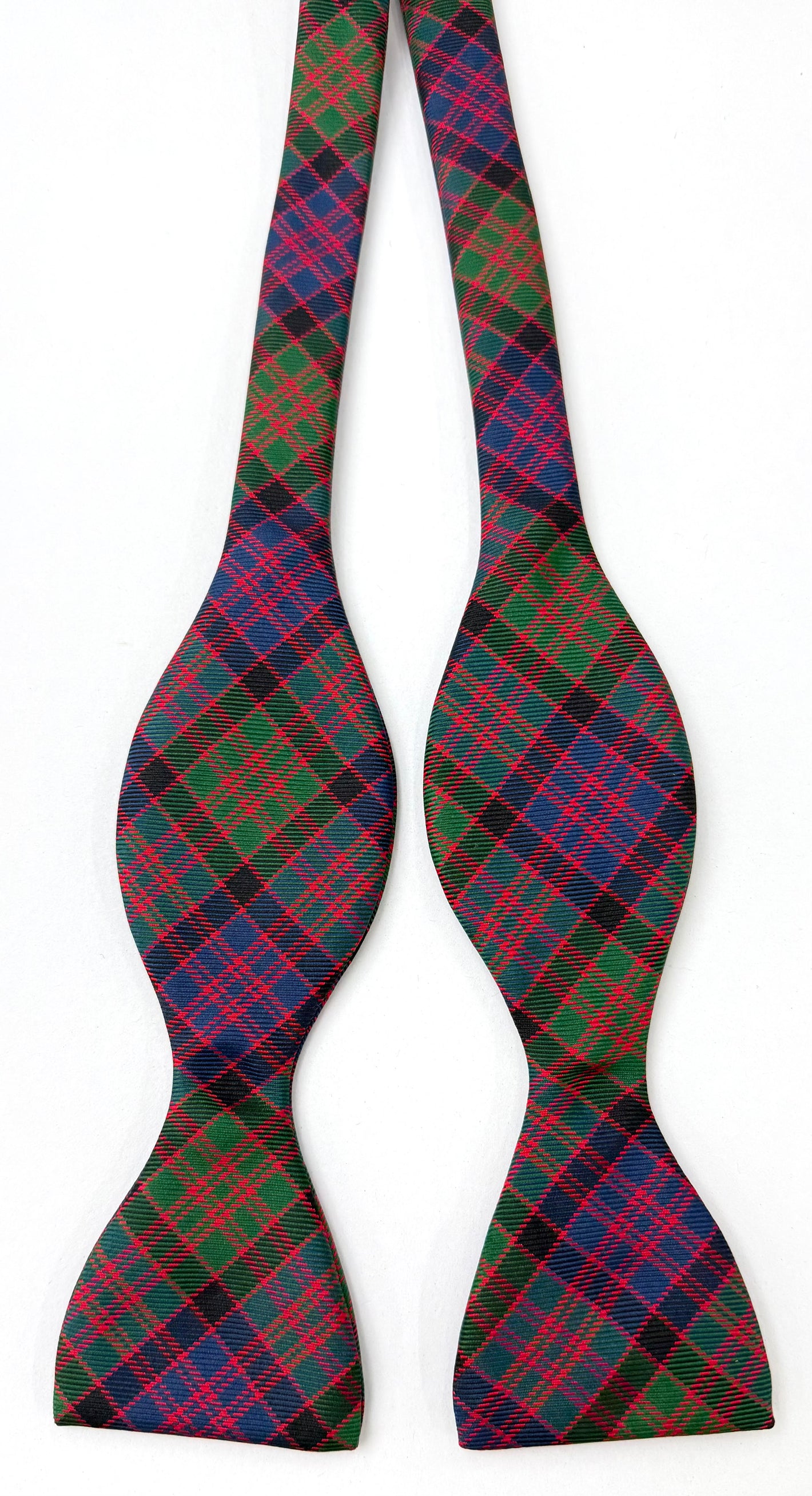 Navy Blue, Red, Black & Forest Green MacDonald of Clanranald Tartan Silk Bow Tie TABT-11