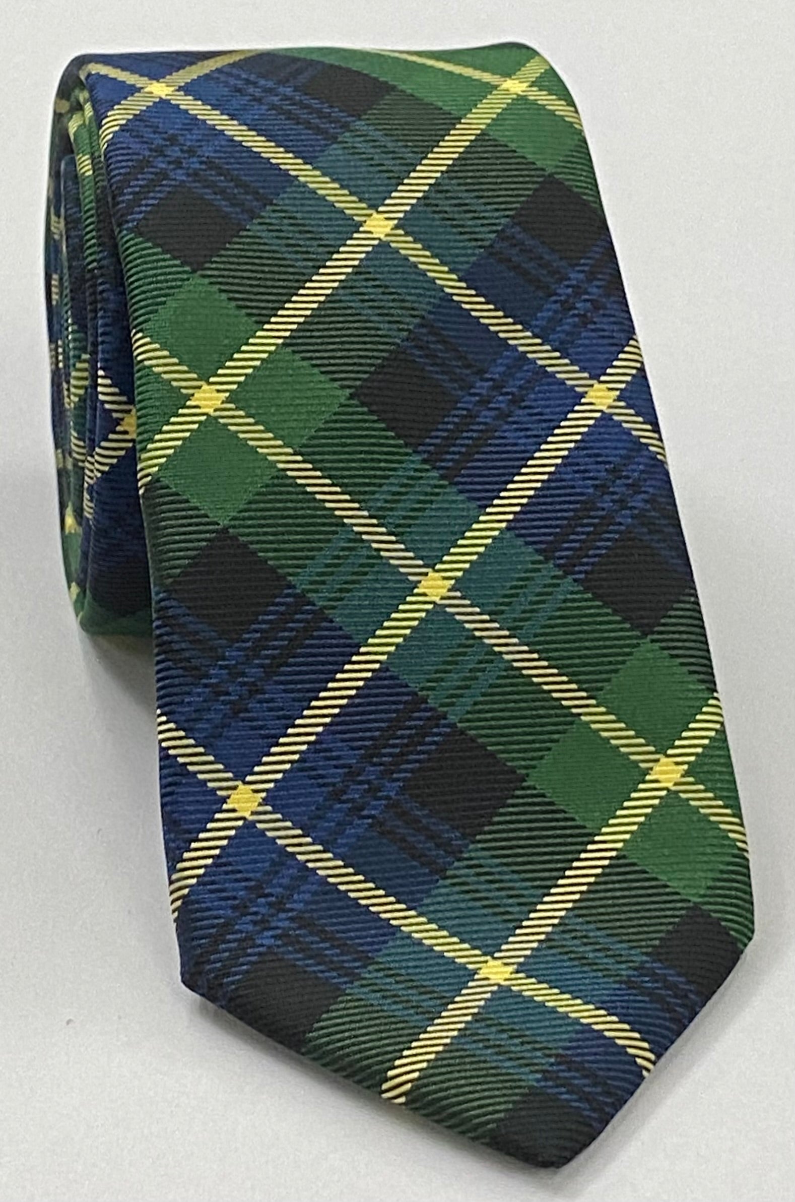 Farquharson Core Design Silk Tie TAT-10  Navy Blue, Black, Light Yellow & Bottle Green (no red stripe)