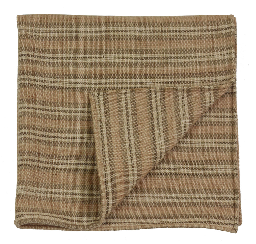 {[en]:Off-White, Cream, Sand & Brown Doi Tao Thai Cotton Pocket Square
