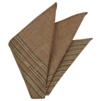 {[en]:Off-White, Cream, Sand & Brown Doi Tao Thai Cotton Pocket Square
