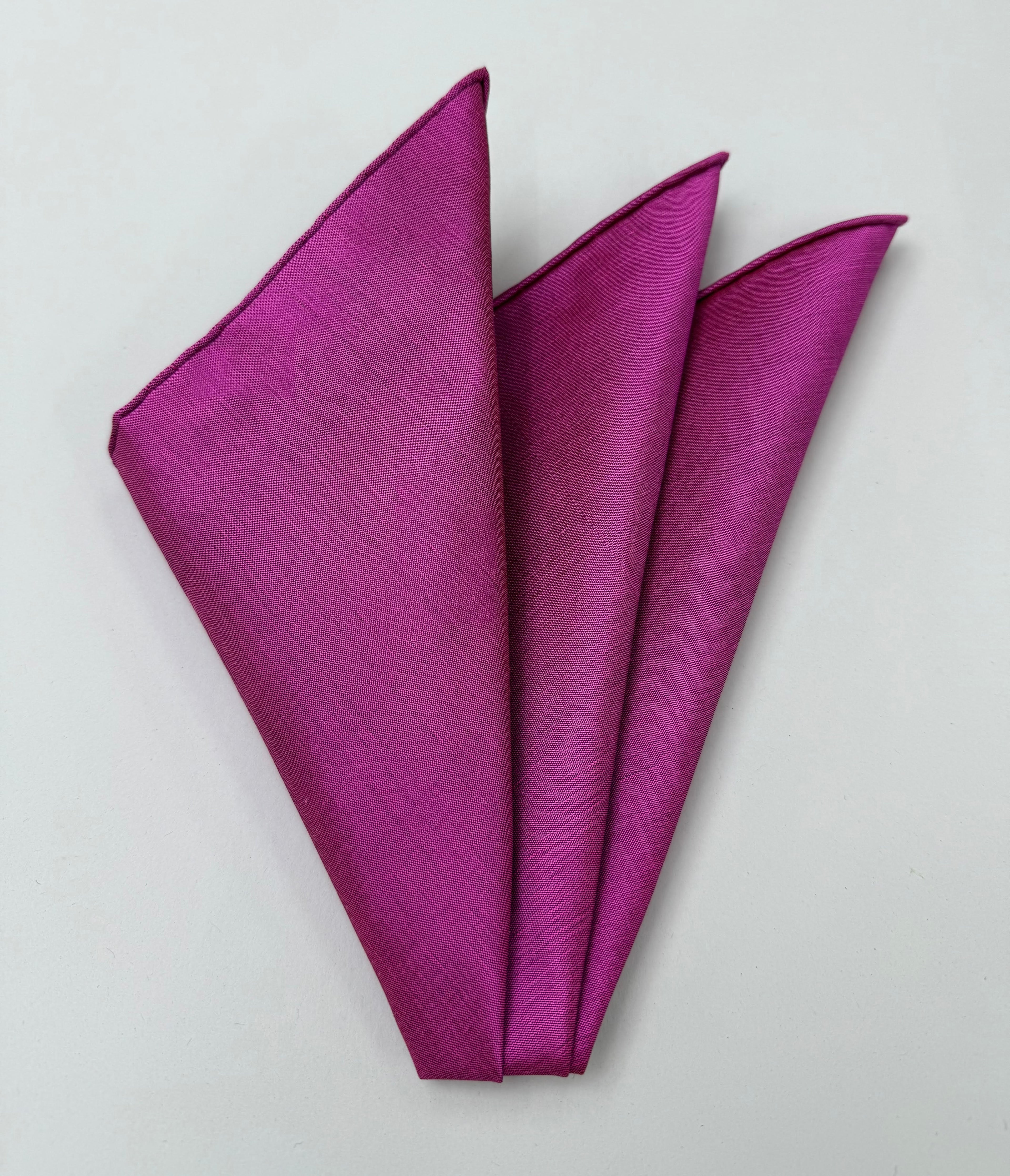 Dark Pink Shot Thai Silk Pocket Square THP-2