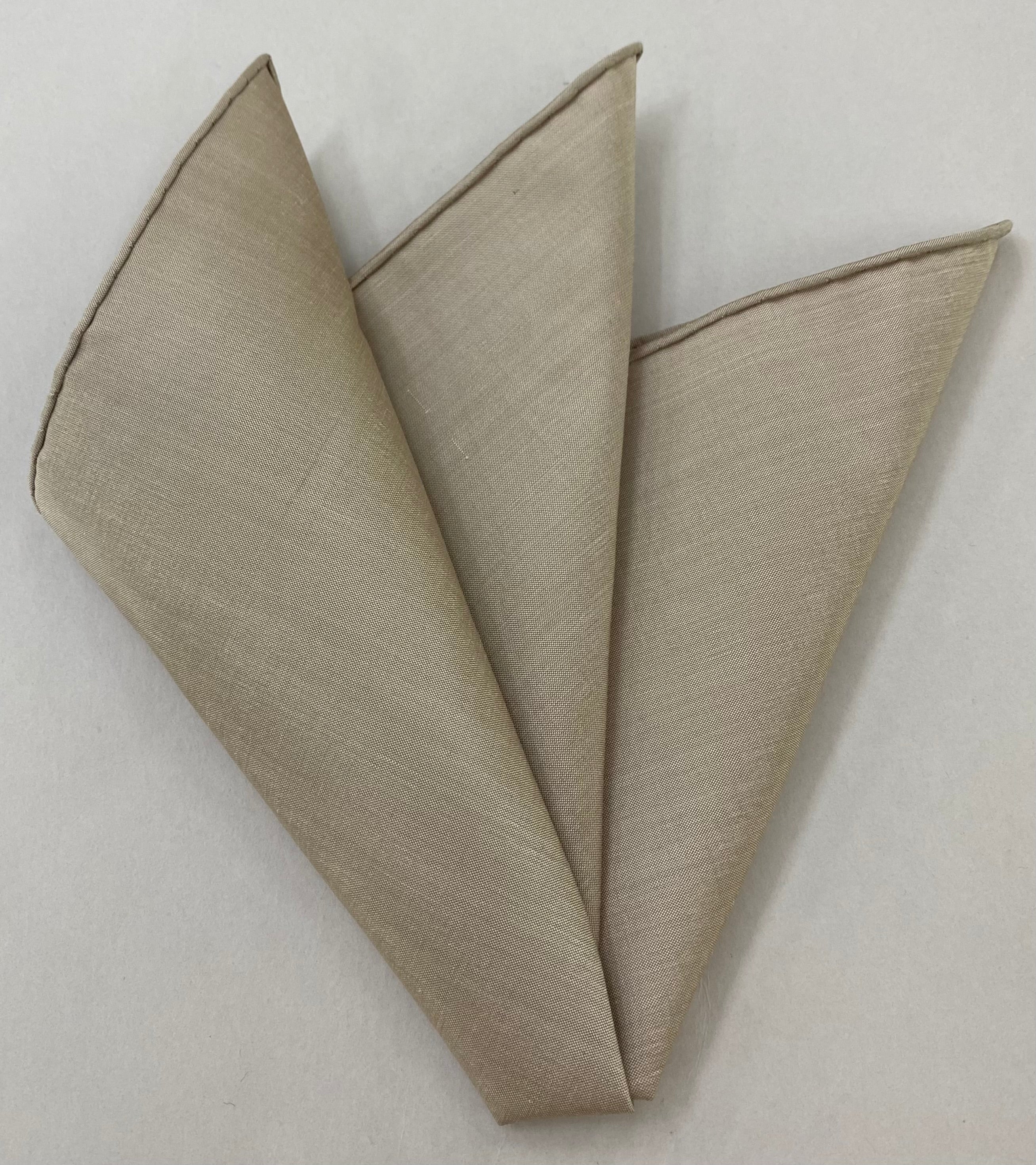 Cream Shot Thai Silk Pocket Square THP-22