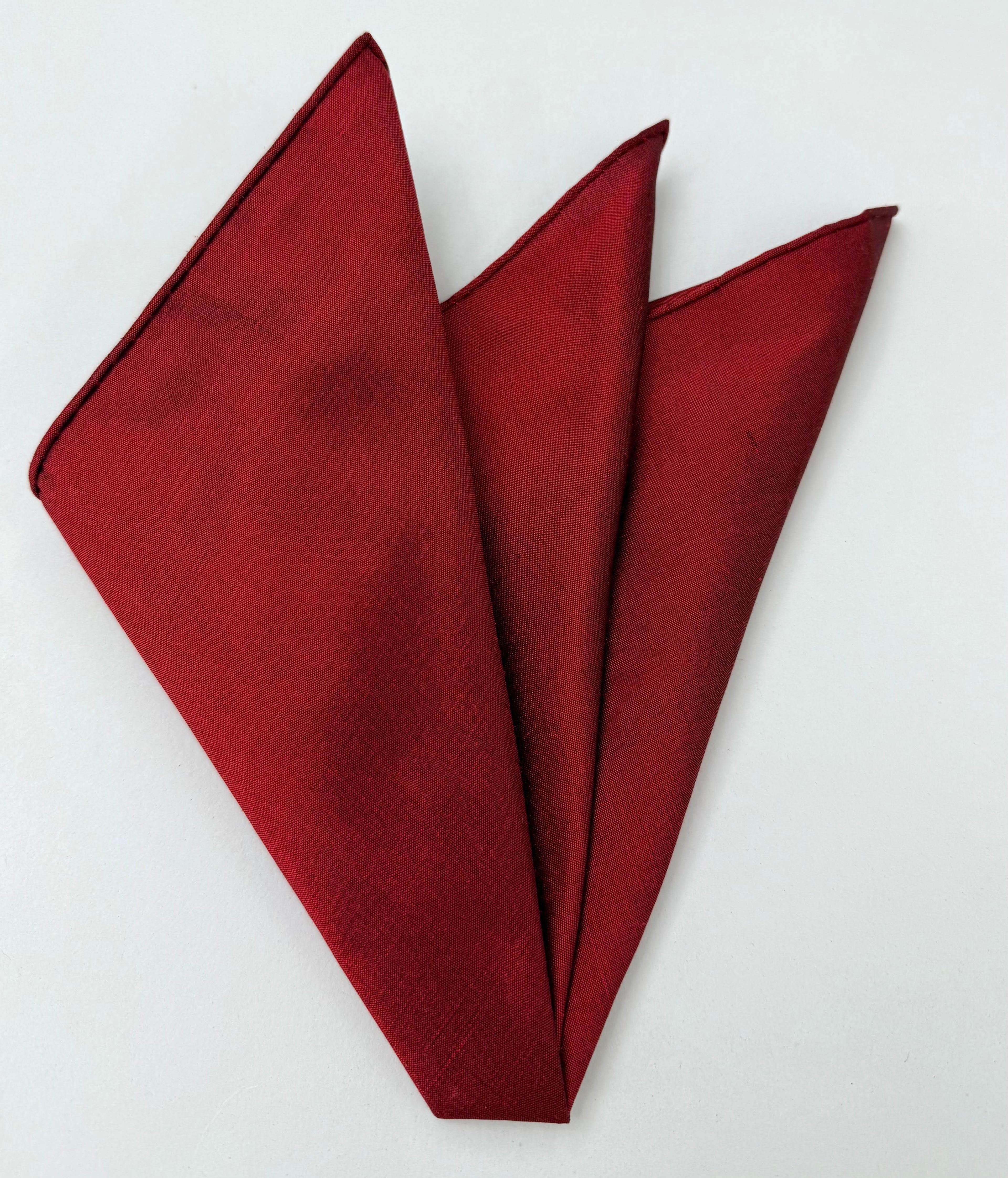 Dark Red Shot Thai Silk Pocket Square 6