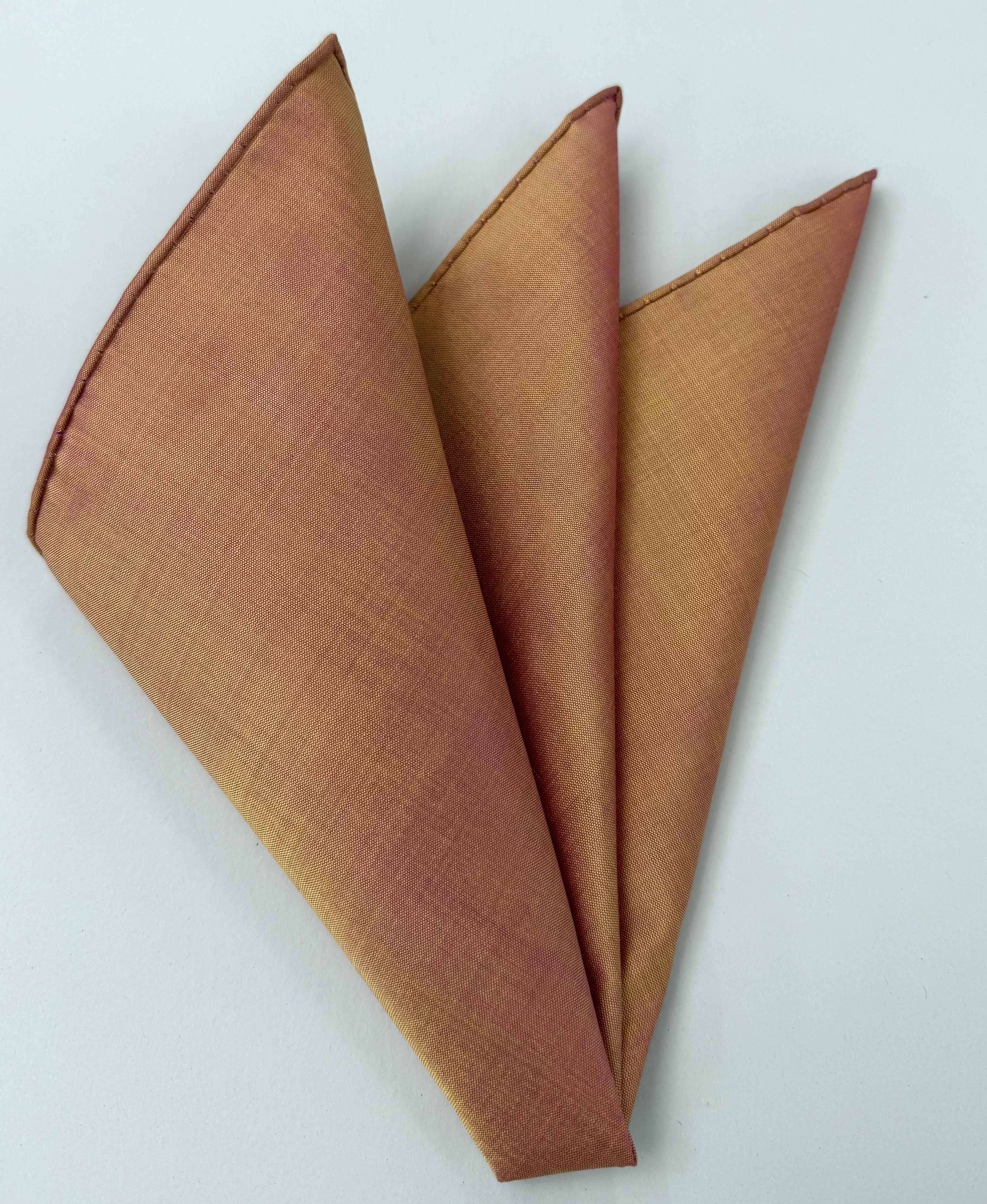 Burnt Orange Shot Thai Silk Pocket Square THP-78