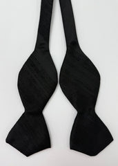 Black Thai Rough Silk Bow Tie THRBT-10