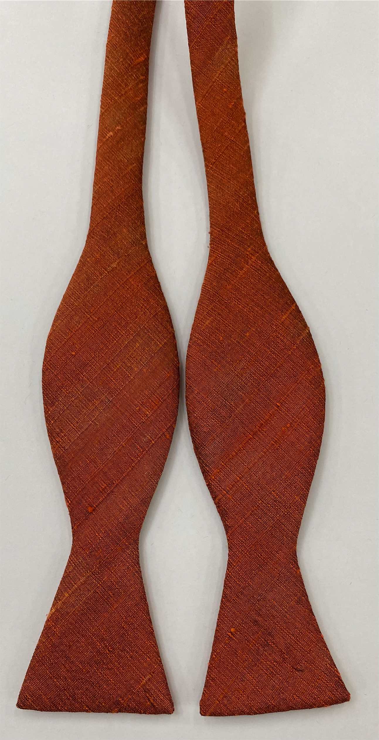 Burnt/Orange Thai Rough Silk Tie 7