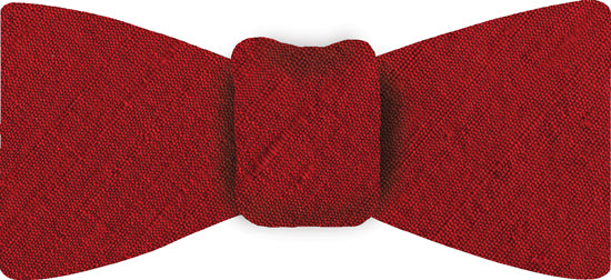 {[en]:Red Thai Rough Silk Bow Tie