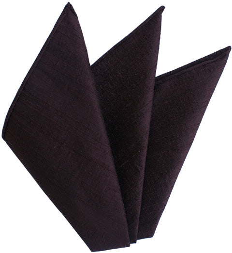 {[en]:Plum Thai Rough Silk Pocket Square