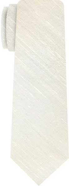 {[en]:Natural White Large Slubs Rough Thai Silk Tie