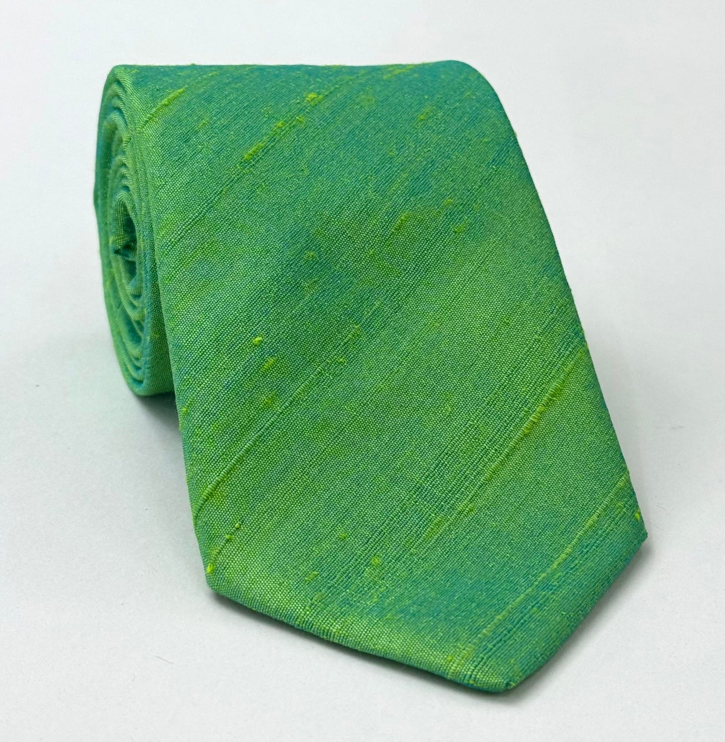 라임 그린 타이 러프 실크 타이 THRT-4